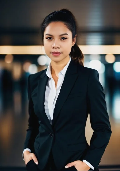 a asian woman in business suit