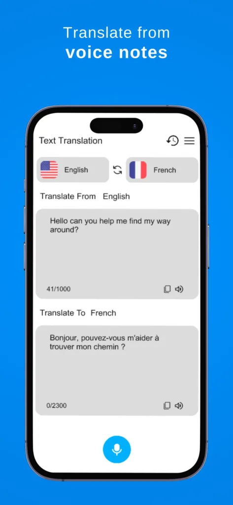 Translate from voice notes