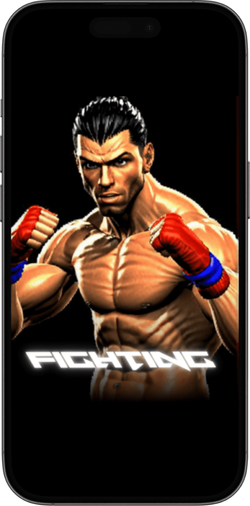 A man using the fighting filter via PS2 Filter AI Face Cartoon App