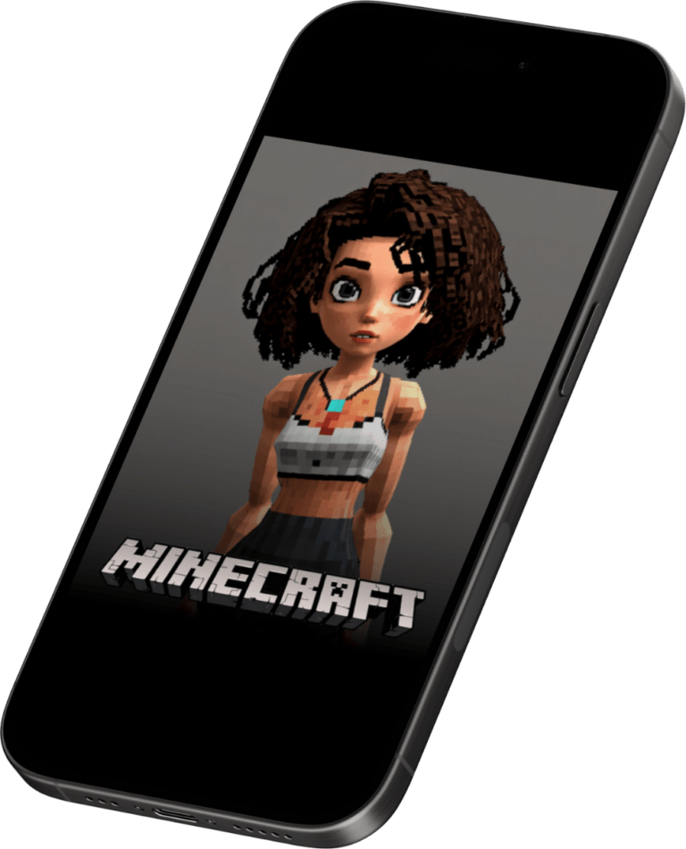 A Minecraft filter by the app PS2 Filter AI Face Cartoon